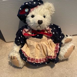 Vintage Brass Button Bear